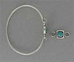 STERLING SILVER TURQUOISE CUFF BRACELET  