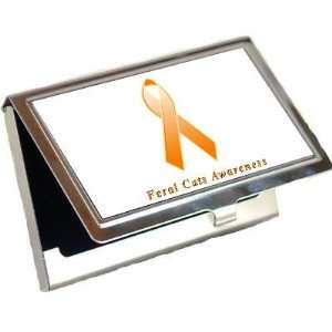  Feral Cats Awareness Ribbon Business Card Holder Office 