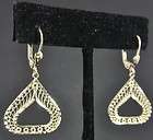   yellow gold triangle filigree leverback dangle drop expedited shipping