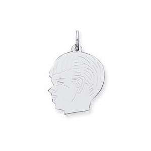  Engraveable Boy Charm in 14k White Gold Jewelry