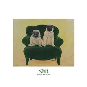  Katie And Daisy The Pugs by Carol Dillon 20x16