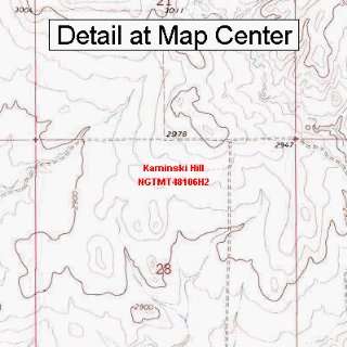 USGS Topographic Quadrangle Map   Kaminski Hill, Montana (Folded 