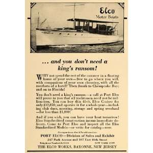  1924 Ad Elco Works Motor Boats 45 Foot Cruiser Bayonne 