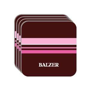 Personal Name Gift   BALZER Set of 4 Mini Mousepad Coasters (pink 