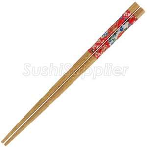  Japanese Style Bamboo Chopsticks, Fan and Sakura, 5 Pairs 