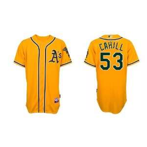  Oakland Athletics #53 Trevor Cahill Yellow Baseball Jerseys for Men 