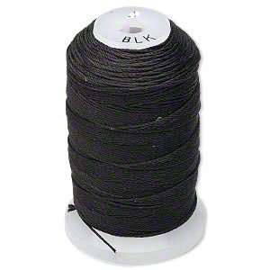Simply Silk Beading Thick Thread Cord Size C Black 0.0108 Inch 0.27mm 