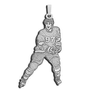  Custom Hockey Player Pendant W/ Number Jewelry