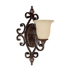   Sconce, Chesterfield Finish with Rust Scavo Glass