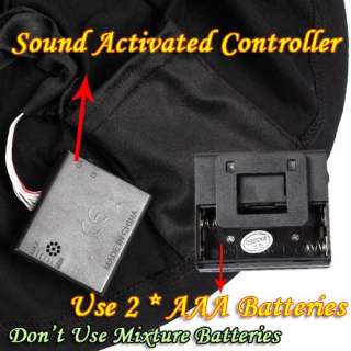 Sound Activated M DJ shape LED Light Up and Down EL Music T Shirt 