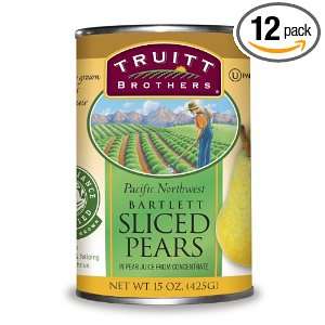 Truitt Brothers Bartlett Sliced Pears, 12 Count Packages (Pack of 12 