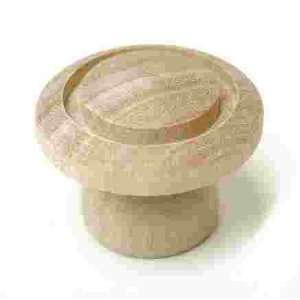  Birch Large Unfinished Knob w/ Turned Groove   1 1/2 