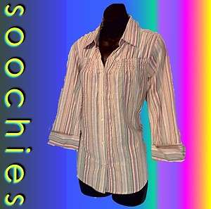 NWT Company One Womens S Buttondown Shirt Striped Multi Colored Free 