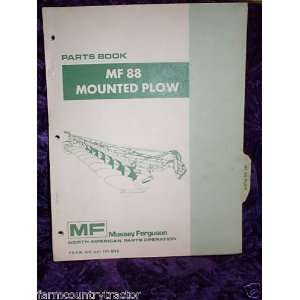    Massey Ferguson 88 Mounted Plow OEM Tractor Parts Manual Books