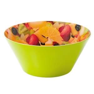  Bowl Mixed Fruit Print Melamine Green