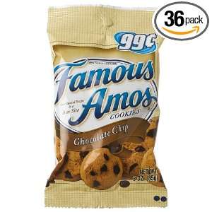 Famous Amos Chocolate Chip Cookies Grab N Go Snacks, 3.00 Ounce 
