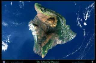  Hawaii, HI (Big Island) Satellite map print 36x24