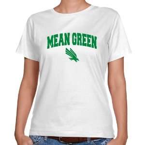 North Texas Mean Green Ladies White Logo Arch Classic Fit 