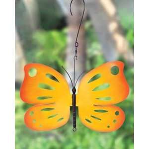   Metal Orange Butterfly Large 7 x 10 x 1, Unique Outdoor Dicor