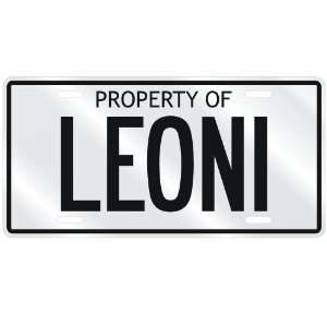  NEW  PROPERTY OF LEONI  LICENSE PLATE SIGN NAME