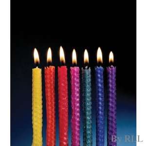  Multi Colored Beeswax Candles in Wood Crate   Box Of 
