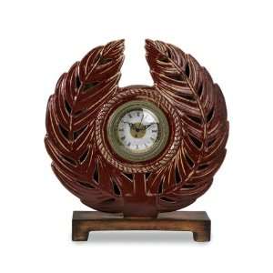  IMAX CK Relief Red Hopkins Ceramic Cutwork Mantle Clock 