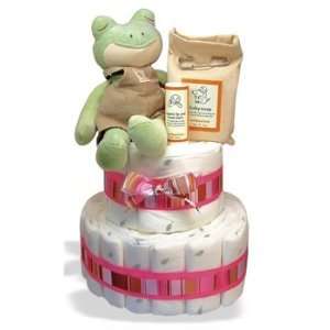 Organic Baby Ben 2 Tier Froggie Diaper Cake or Centerpiece   (3 Colors 