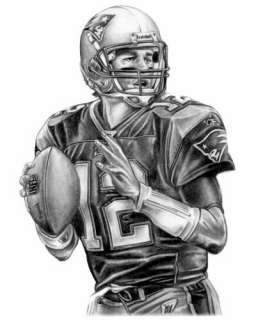 TOM BRADY LITHOGRAPH POSTER PRINT IN PATRIOTS JERSEY #3  