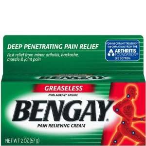  Bengay Pain Relieving Cream, Greaseless 2oz (Quantity of 6 