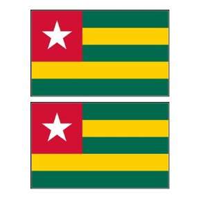  2 Togo Togolese Flag Stickers Decal Bumper Window Laptop 