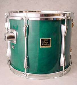   STAGE CUSTOM 13 GREEN LACQUER SUSPENDED MOUNTED TOM DRUM  