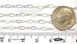   Chain 925 STERLING SILVER Loose Chain Oval 4mm #11  3 Ft  