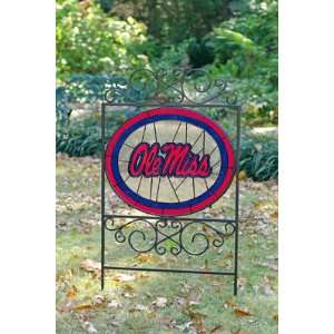 MISSISSIPPI OLE MISS REBELS Team Logo STAINED GLASS YARD SIGN (20 x 