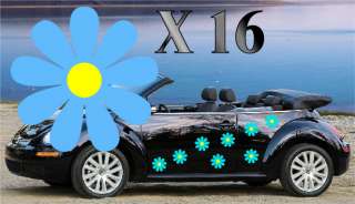 NEW 32,YELLOW DAISY FLOWER VINYL CAR DECALS,STICKERS  