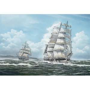  Thessalus Sailing Ship Original Painting 28 X 19