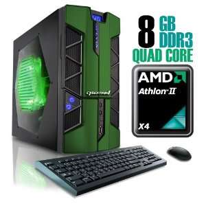   , AMD Athlon II Gaming PC, W7 Ultimate, Black/Green Electronics