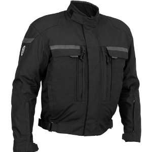 FirstGear Kenya Mens Textile Street Racing Motorcycle Jacket   Black 