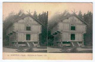 NORWAY BYGDO A PEASANTS HOUSE NICE STEREO LL POSTCARD  