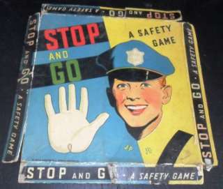 STOP AND GO VINTAGE SAFETY GAME 1939 GAME BOARD POLICE  