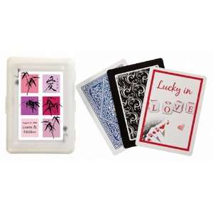 Wedding Favors Bamboo Tile Design Personalized Playing Card Favors 