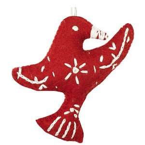  Fair Trade Holiday Peace Dove Ornament   Red