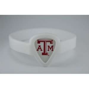 Texas A&M University Guitar Picks & Pickbandz Bracelet (White) Gift 