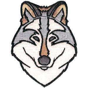 Stylized Timber Wolf Face Head Wolves Iron on Patch  