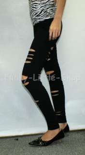 black slice leggings tight pants rock punk emo EGL p289  