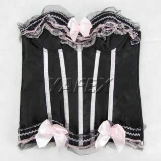   lace up bustier Basque Corset top party bodice G string Set  