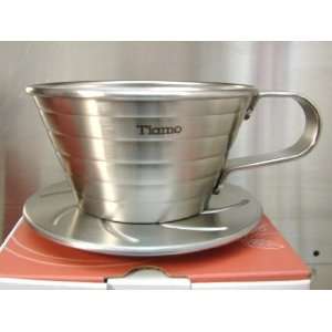  Tiamo Flat Bottom K01 #155 3 Hole Stainless Steel Coffee 