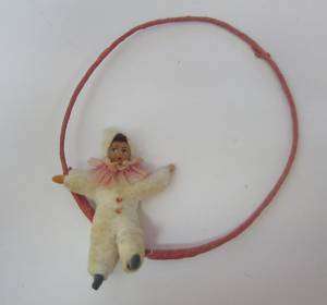 Antique Christmas cotton batting child ornament  