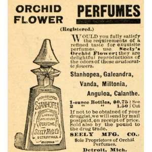  1891 Ad Orchid Flower Perfume Bottle Seely Detroit Vanda 