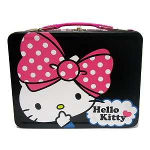  Hello Kitty Big Ribbon Black Metallic Lunch Box Toys 