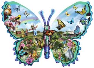 Butterfly Farm Country Art by Lori Schory  SHAPED 1000 Piece Jigsaw 
